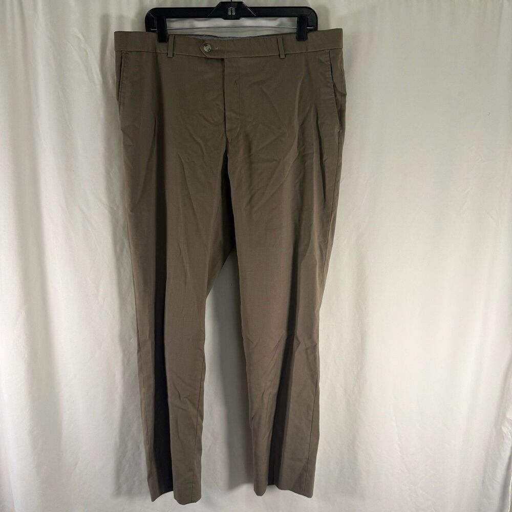 Ballin 100% Wool Dress Pants Men's 38 Brown Flat Front 32" Inseam Leibowitz